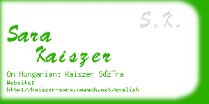 sara kaiszer business card